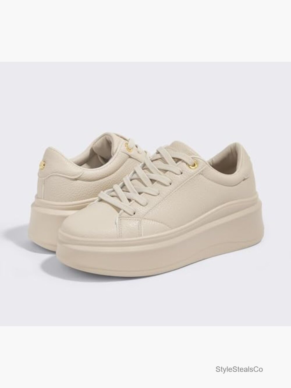 Platform Fashion Sneakers Faux Leather Low Top Casual Walking Shoes - Picture 6 of 7